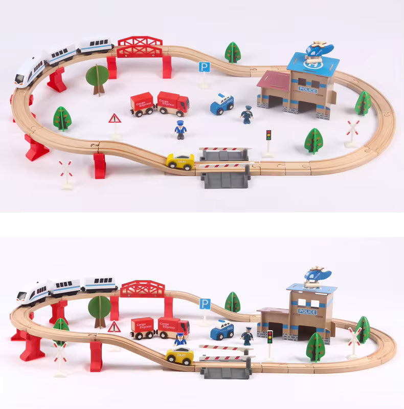 Juego de 88 Piezas de Tren Eléctrico para Niños