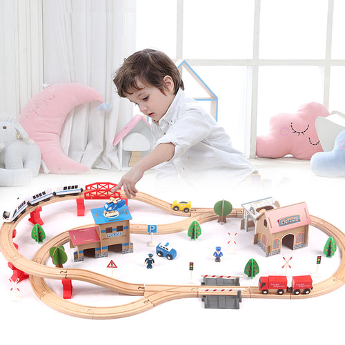 Juego de 88 Piezas de Tren Eléctrico para Niños