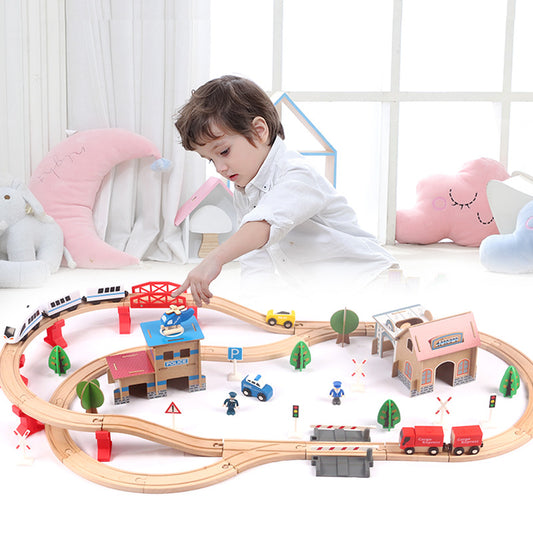 Juego de 88 Piezas de Tren Eléctrico para Niños