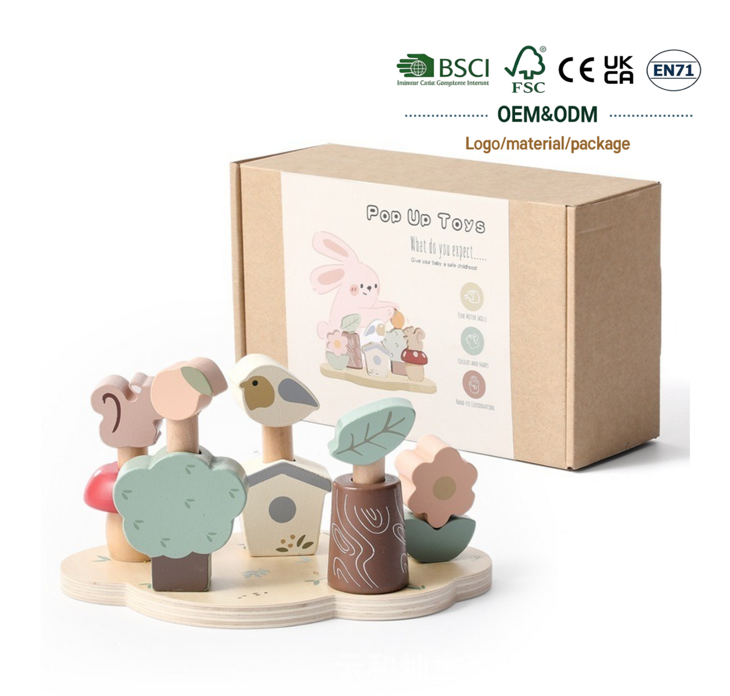 Juguete de Animales del Bosque de Madera.