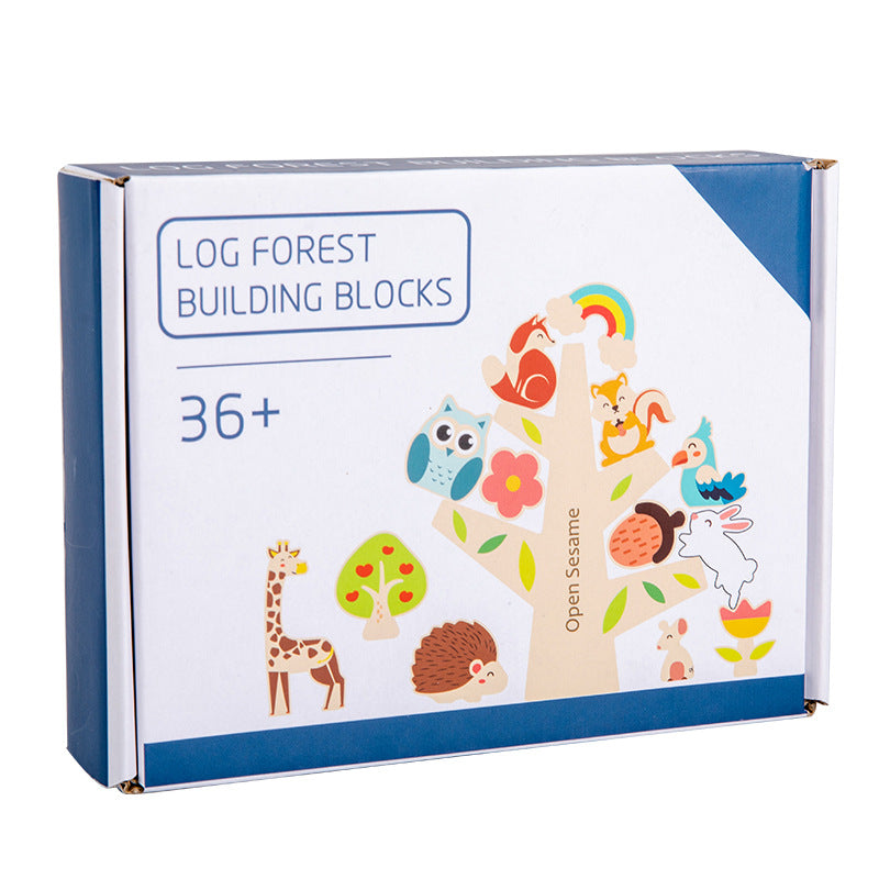 Bloque de construcción 3D Animales del Bosque de Troncos