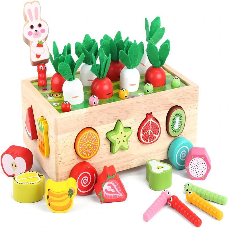 Juguete de madera de rábano educativo Unisex