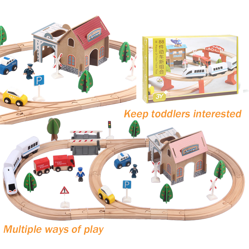 Juego de 88 Piezas de Tren Eléctrico para Niños