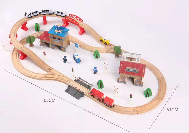 Juego de 88 Piezas de Tren Eléctrico para Niños