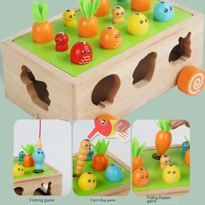 Juguete de madera de rábano educativo Unisex