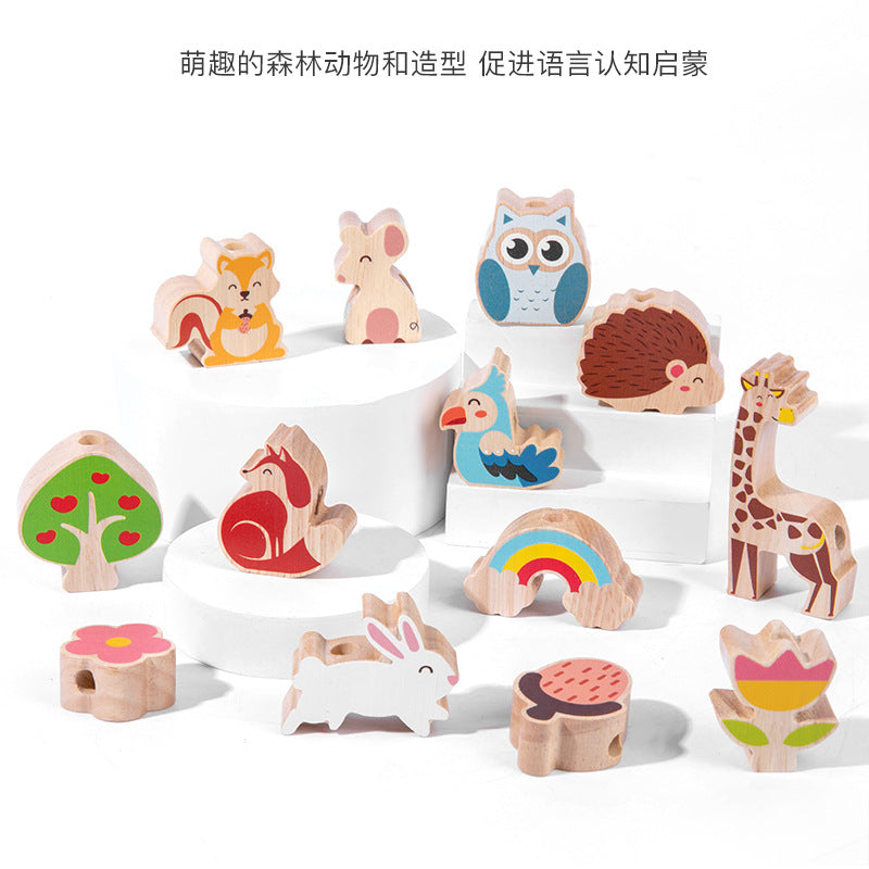 Bloque de construcción 3D Animales del Bosque de Troncos