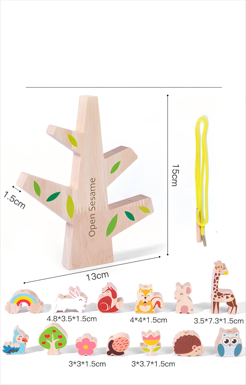 Bloque de construcción 3D Animales del Bosque de Troncos